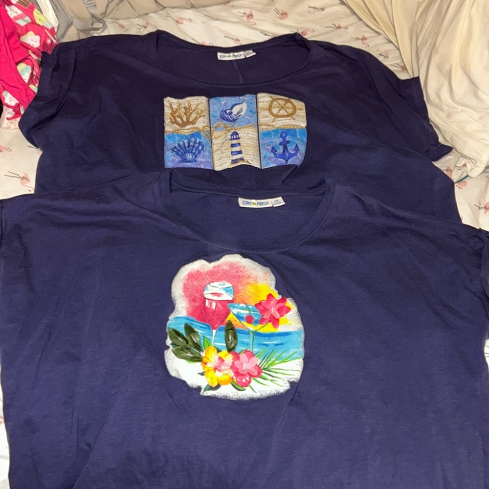 2 Kiwi Fresh Navy Tees - 3X